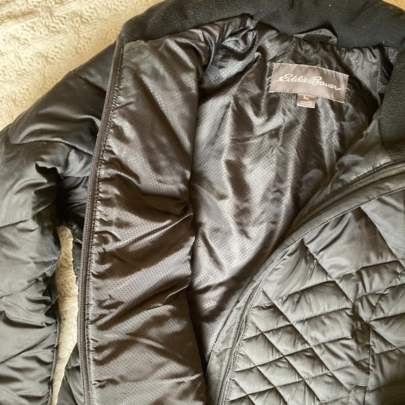 Eddie Bauer Women's Black Petite Large Down Jacket - Picture 3 of 4